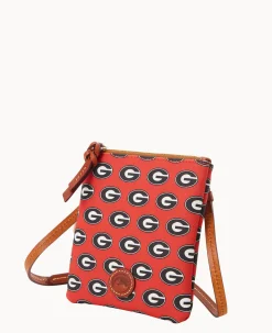 Dooney & Bourke Game Day Ready|Printed Fabric<Collegiate a Small North South Top Zip Crossbody University of Georgi