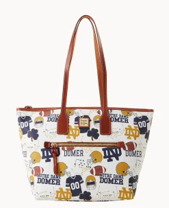 Dooney & Bourke Game Day Ready|Printed Fabric<Collegiate University of Tote NOTRE DAME