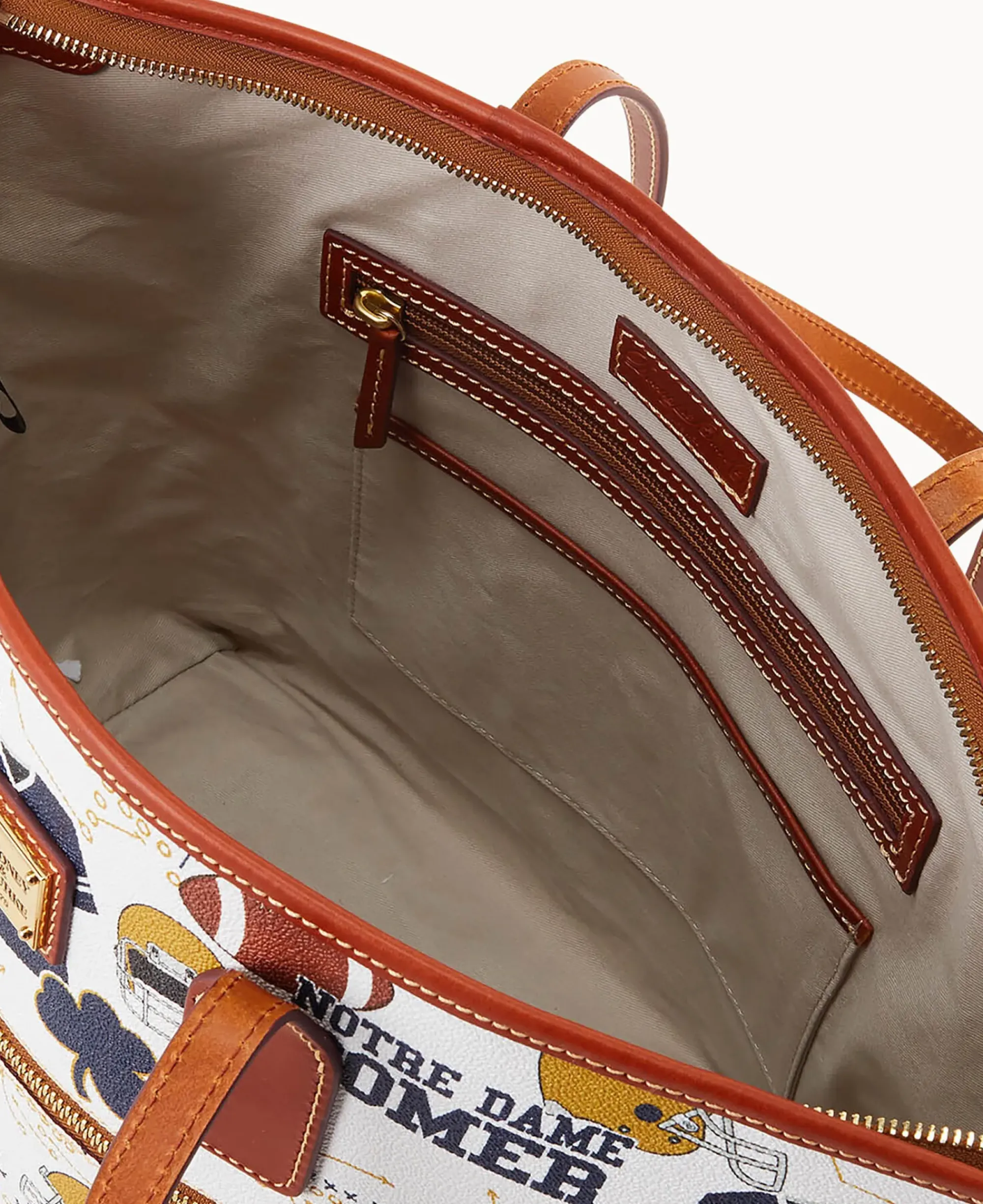Dooney & Bourke Game Day Ready|Printed Fabric<Collegiate University of Tote NOTRE DAME