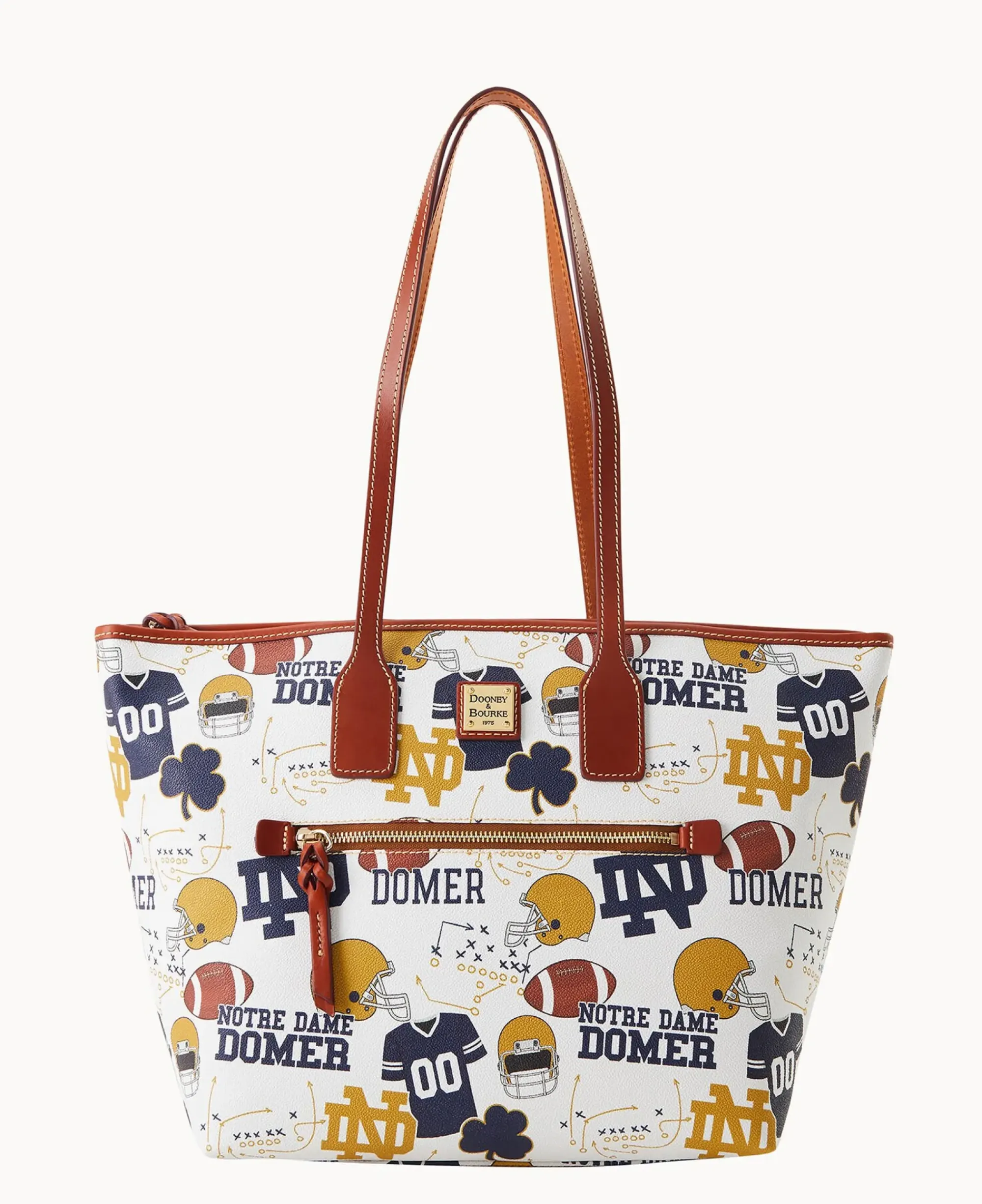 Dooney & Bourke Game Day Ready|Printed Fabric<Collegiate University of Tote NOTRE DAME