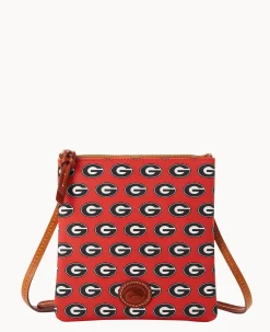 Dooney & Bourke Game Day Ready|Printed Fabric<Collegiate a North South Top Zip Crossbody University of Georgi