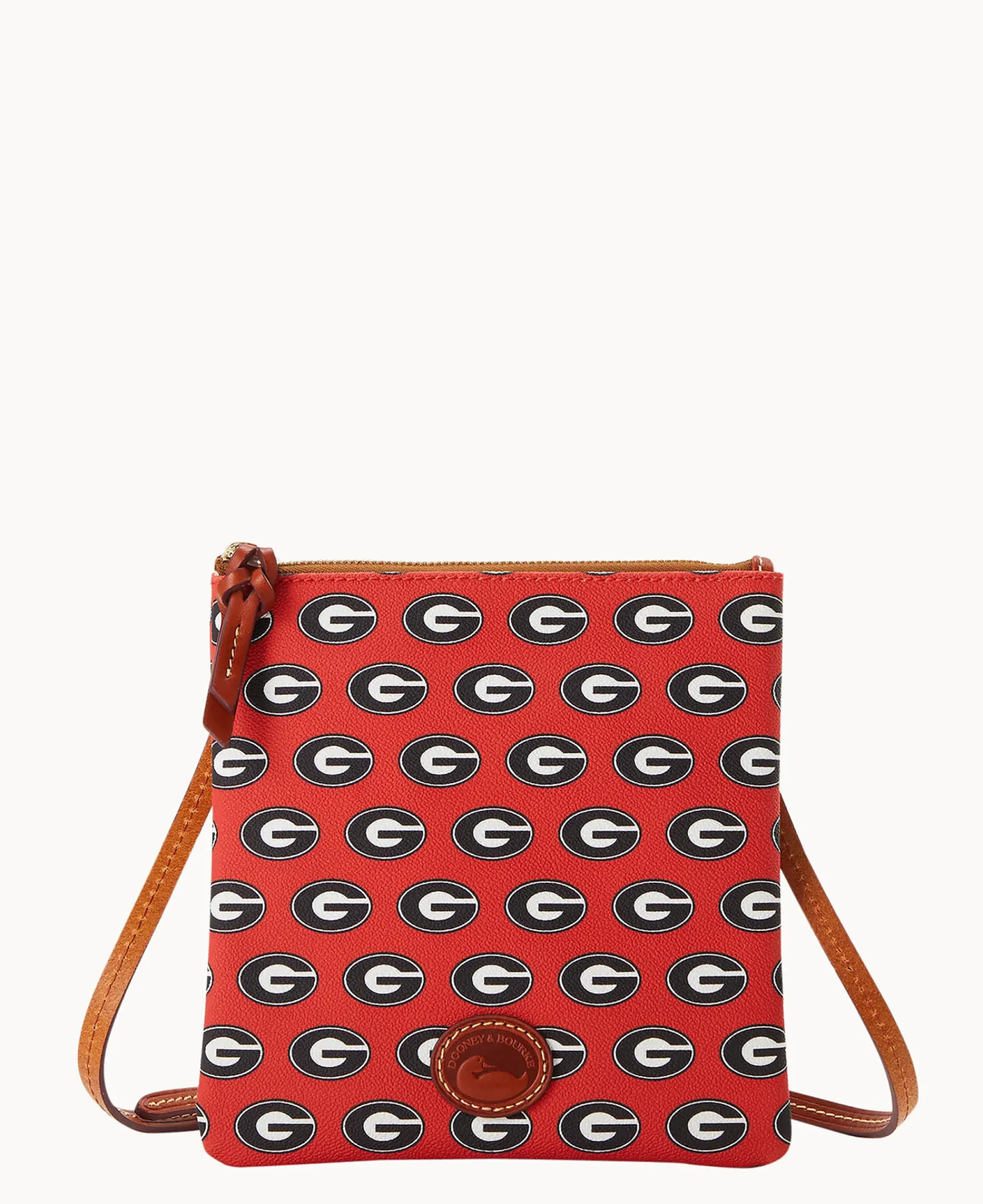 Dooney & Bourke Game Day Ready|Printed Fabric<Collegiate a North South Top Zip Crossbody University of Georgi