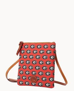 Dooney & Bourke Game Day Ready|Printed Fabric<Collegiate a North South Top Zip Crossbody University of Georgi