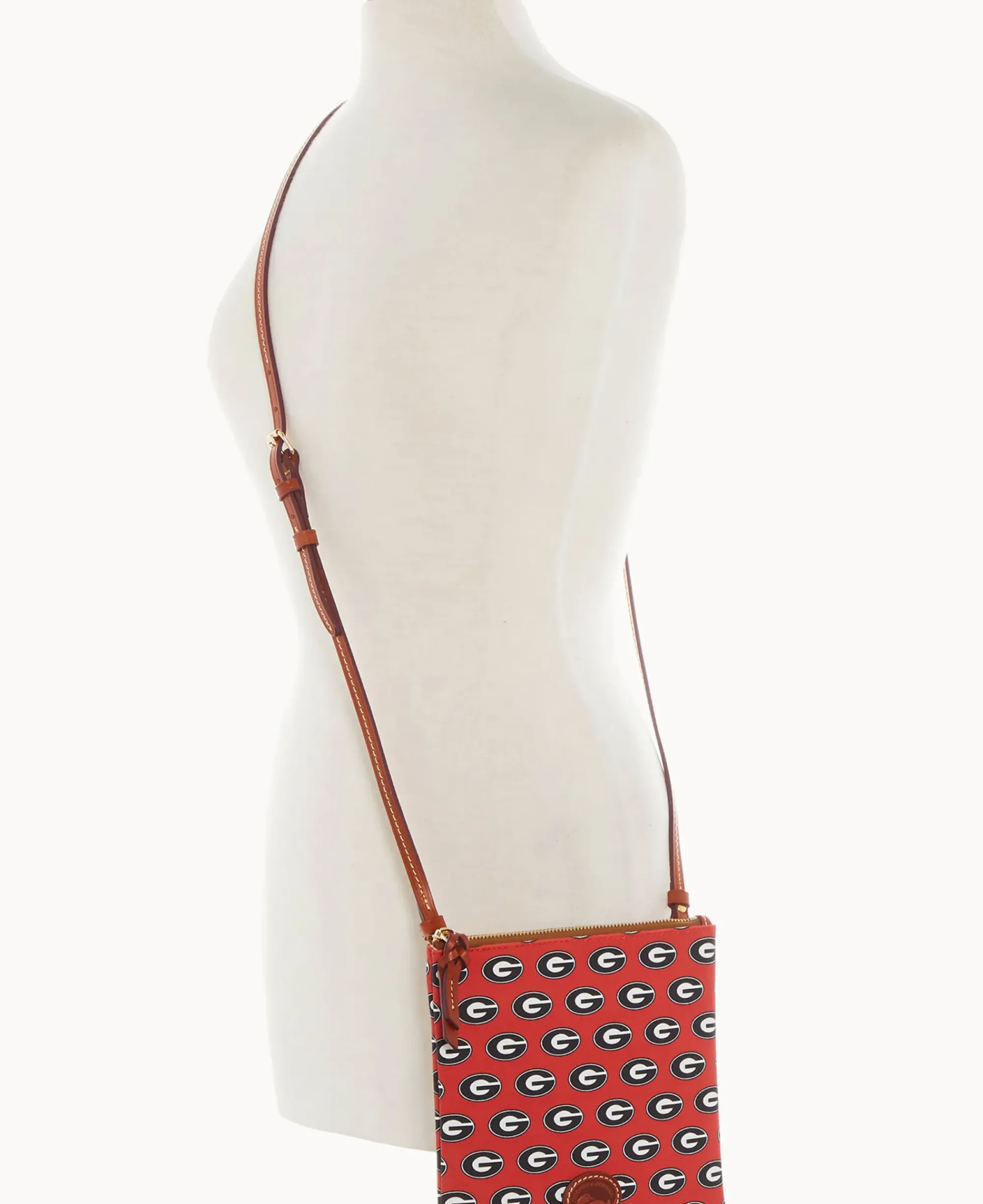 Dooney & Bourke Game Day Ready|Printed Fabric<Collegiate a North South Top Zip Crossbody University of Georgi