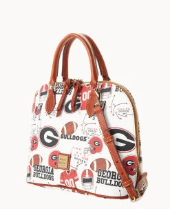Dooney & Bourke Game Day Ready|Printed Fabric<Collegiate University of Georgia Zip Zip Satchel U OF GEORGIA