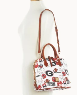 Dooney & Bourke Game Day Ready|Printed Fabric<Collegiate University of Georgia Zip Zip Satchel U OF GEORGIA