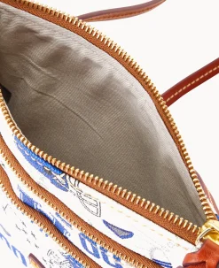 Dooney & Bourke Game Day Ready|Printed Fabric<Collegiate University of Kentucky N S Triple Zip Crossbody U OF KENTUCKY