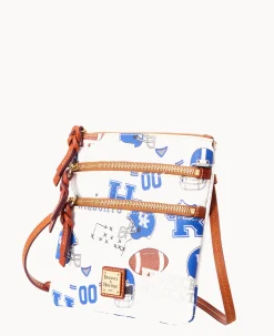 Dooney & Bourke Game Day Ready|Printed Fabric<Collegiate University of Kentucky N S Triple Zip Crossbody U OF KENTUCKY