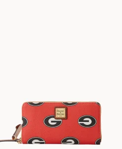 Dooney & Bourke Grab and Go|Wristlets<Collegiate University of Large Zip Around Wristlet Georgia