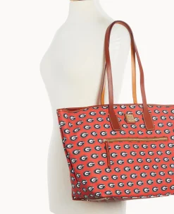 Dooney & Bourke Game Day Ready|Printed Fabric<Collegiate University of Georgia Large Tote U OF GEORGIA