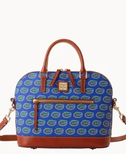 Dooney & Bourke Game Day Ready|Printed Fabric<Collegiate University of Florida Domed Zip Satchel U OF FLORIDA