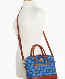 Dooney & Bourke Game Day Ready|Printed Fabric<Collegiate University of Florida Domed Zip Satchel U OF FLORIDA