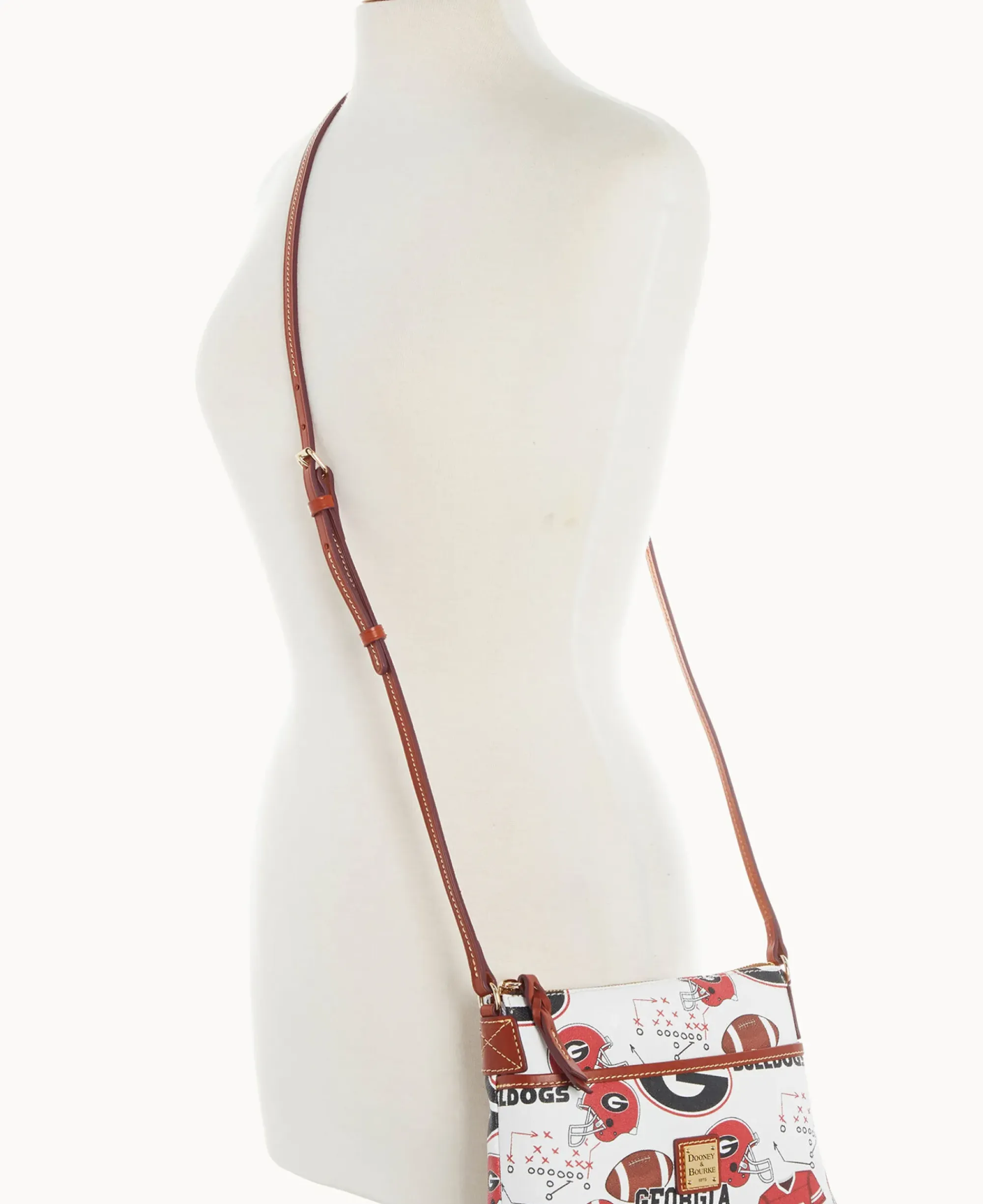 Dooney & Bourke Game Day Ready|Printed Fabric<Collegiate a Ginger Crossbody University of Georgi