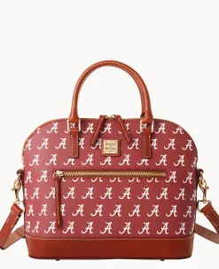 Dooney & Bourke Game Day Ready|Printed Fabric<Collegiate University of Alabama Domed Zip Satchel U OF ALABAMA
