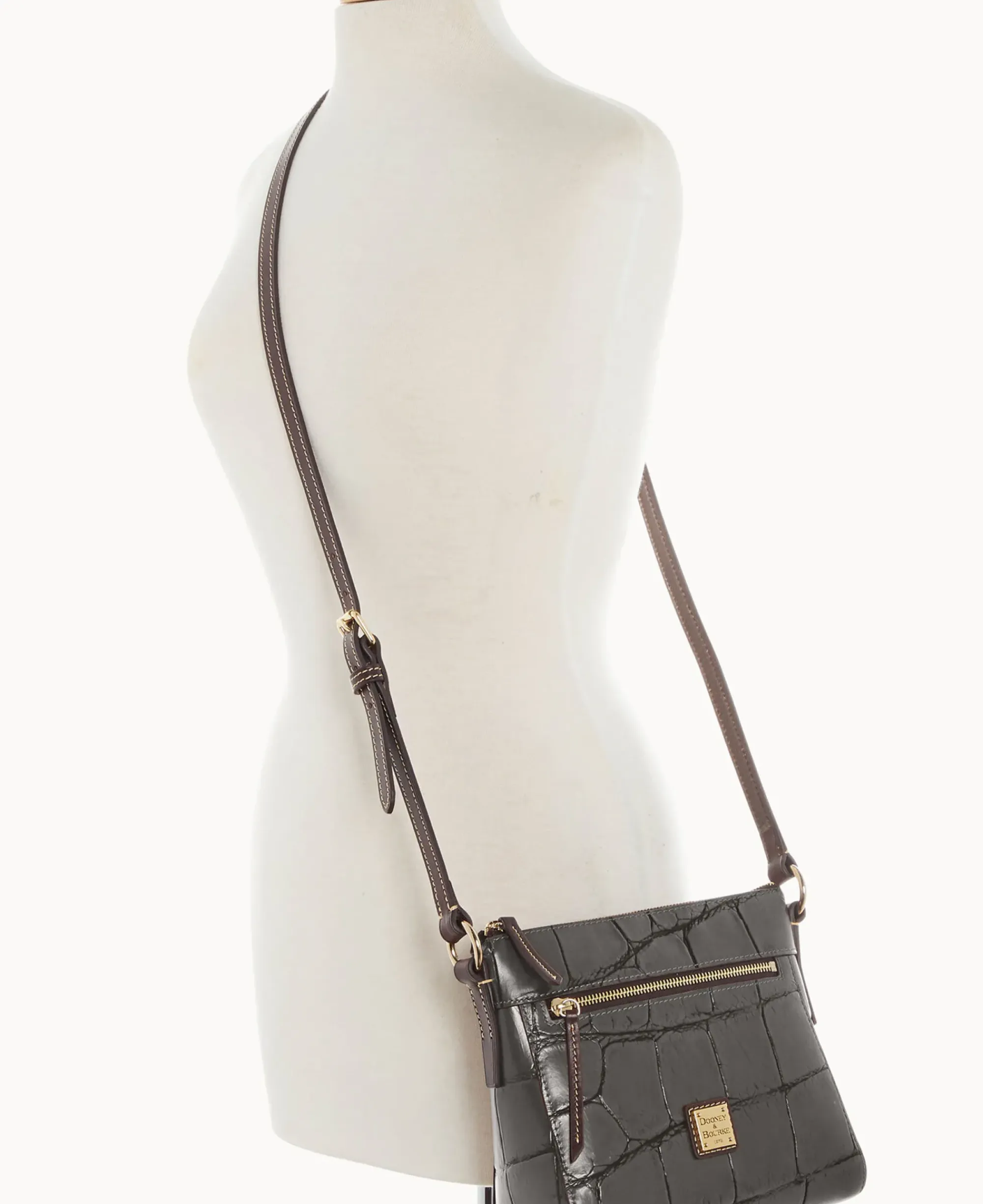 Dooney & Bourke Exotic Leather|Mini Bags<Denison Allison Crossbody Smoke Grey