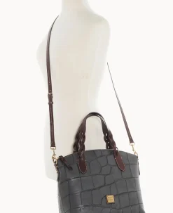 Dooney & Bourke Picnic in the Park|Exotic Leather<Denison Celeste Satchel Smoke Grey