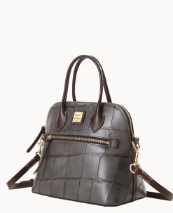 Dooney & Bourke Picnic in the Park|Exotic Leather<Denison Domed Satchel Smoke Grey