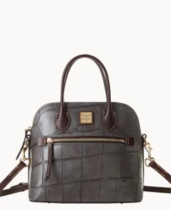 Dooney & Bourke Picnic in the Park|Exotic Leather<Denison Domed Satchel Smoke Grey
