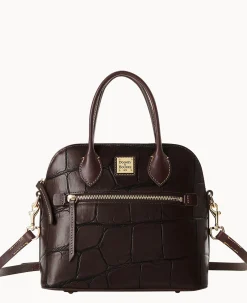 Dooney & Bourke Picnic in the Park|Exotic Leather<Denison Domed Satchel Espresso