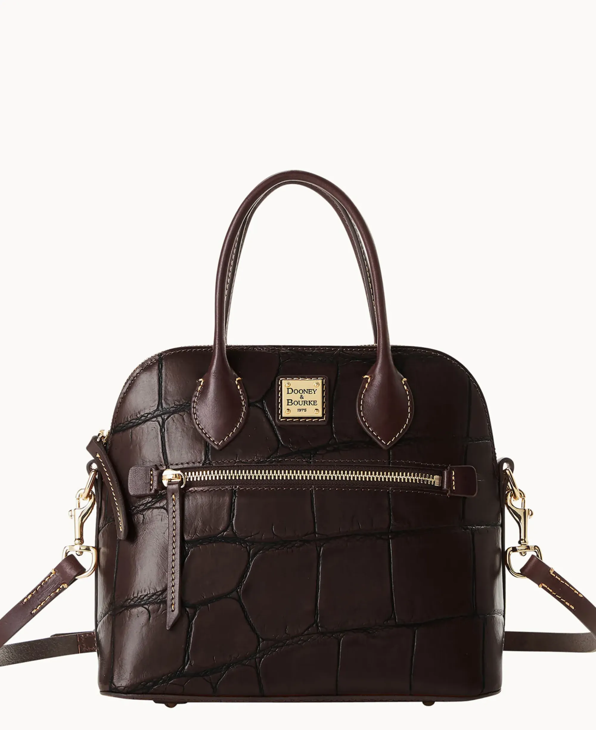 Dooney & Bourke Picnic in the Park|Exotic Leather<Denison Domed Satchel Espresso