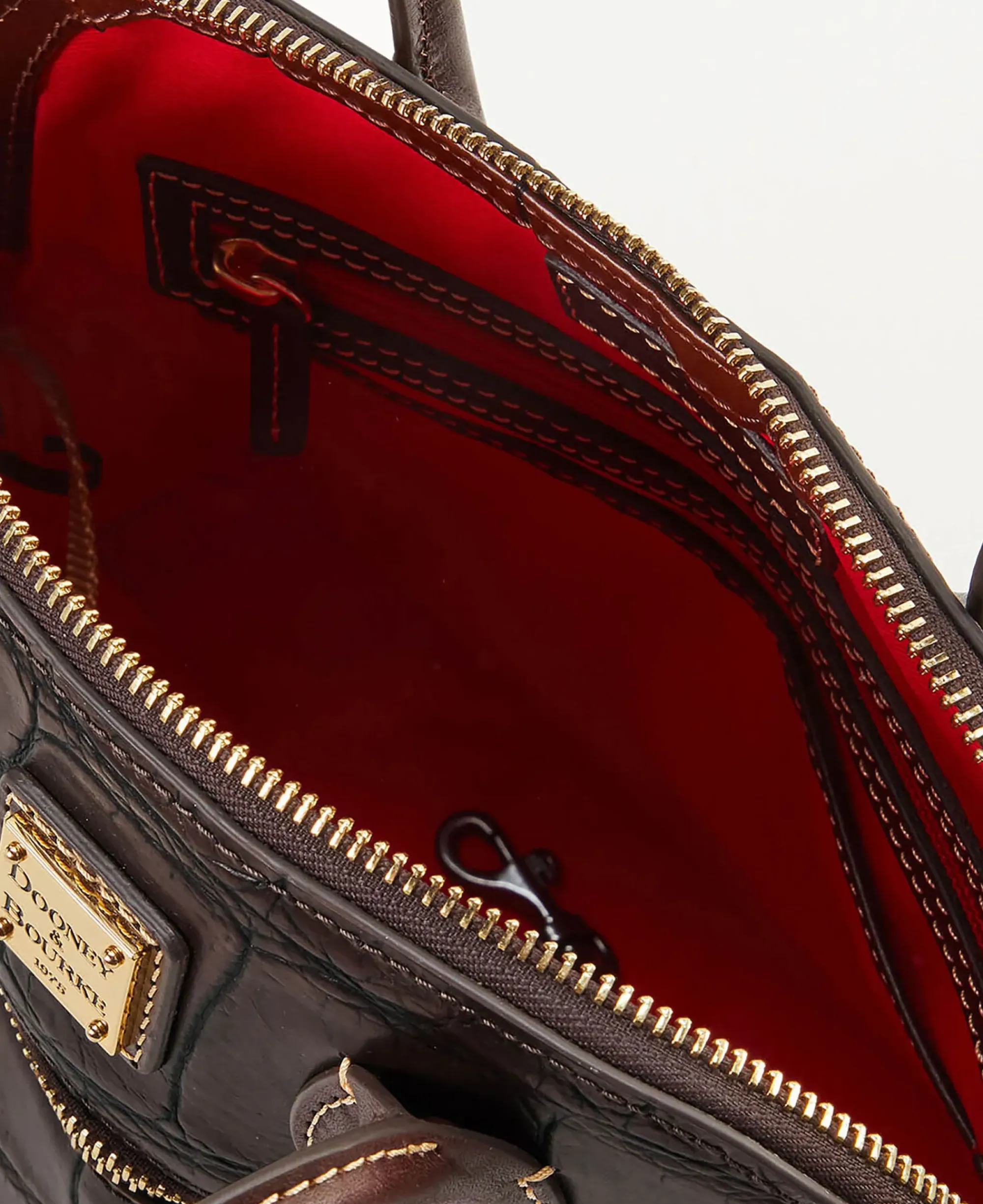 Dooney & Bourke Picnic in the Park|Exotic Leather<Denison Domed Satchel Espresso