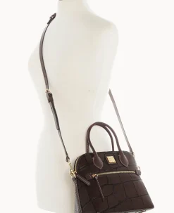 Dooney & Bourke Picnic in the Park|Exotic Leather<Denison Domed Satchel Espresso