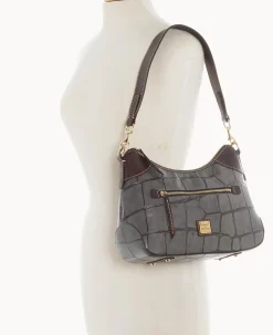 Dooney & Bourke Picnic in the Park|Exotic Leather<Denison Hobo Smoke Grey