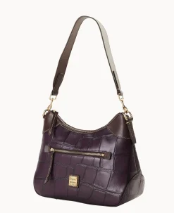 Dooney & Bourke Picnic in the Park|Exotic Leather<Denison Hobo Plum Wine