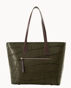 Dooney & Bourke Picnic in the Park|Exotic Leather<Denison Large Tote Olive