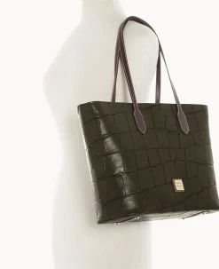 Dooney & Bourke Picnic in the Park|Exotic Leather<Denison Large Tote Olive