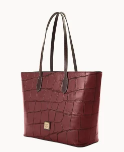 Dooney & Bourke Picnic in the Park|Exotic Leather<Denison Large Tote Bordeaux