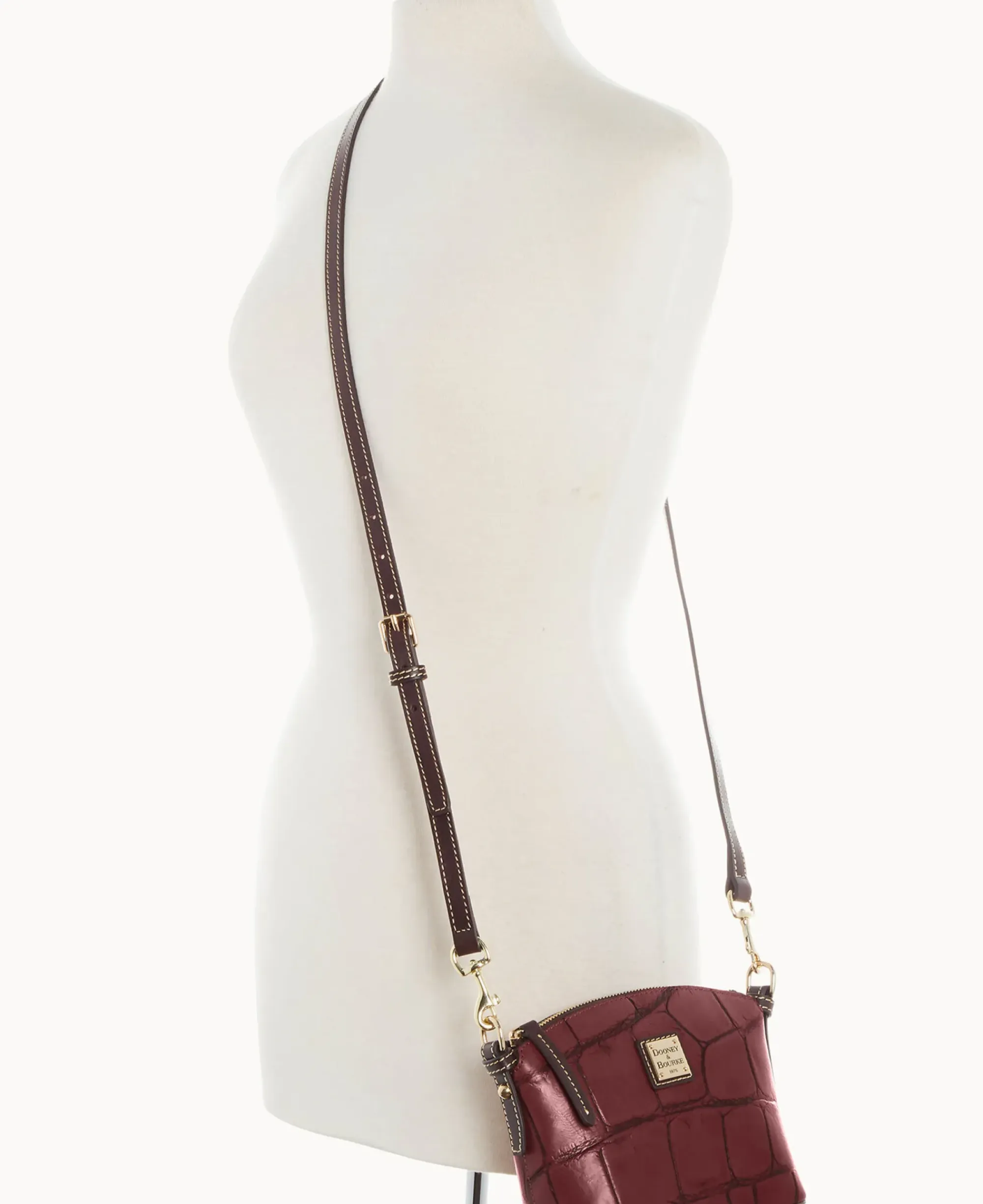 Dooney & Bourke Exotic Leather|Mini Bags<Denison Mini Domed Crossbody Bordeaux