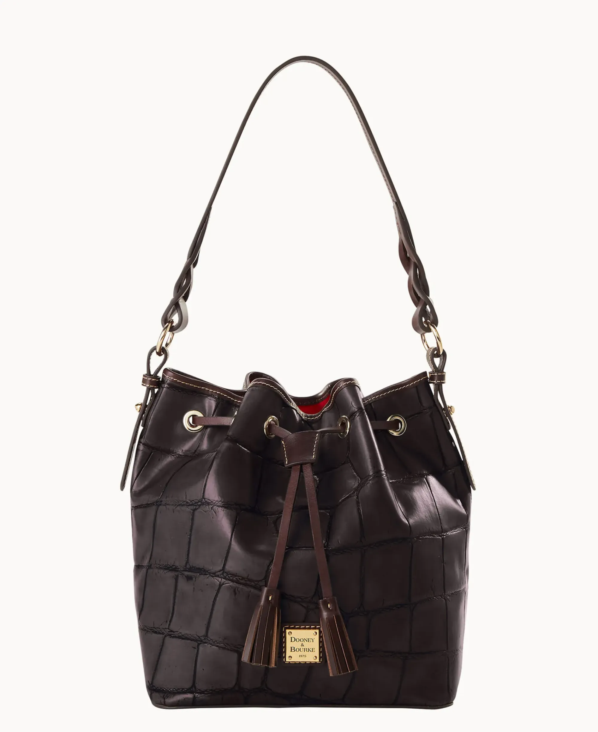 Dooney & Bourke Exotic Leather|Shoulder Bags<Denison Tasha Drawstring Espresso