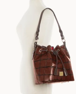 Dooney & Bourke Exotic Leather|Shoulder Bags<Denison Tasha Drawstring Cognac