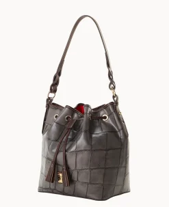 Dooney & Bourke Exotic Leather|Shoulder Bags<Denison Tasha Drawstring Smoke Grey