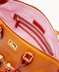 Dooney & Bourke Pebbled Leather|Shoulder Bags<Dillen Double Pocket Satchel Caramel