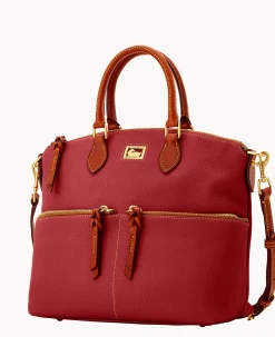 Dooney & Bourke Pebbled Leather|Shoulder Bags<Dillen Double Pocket Satchel Red