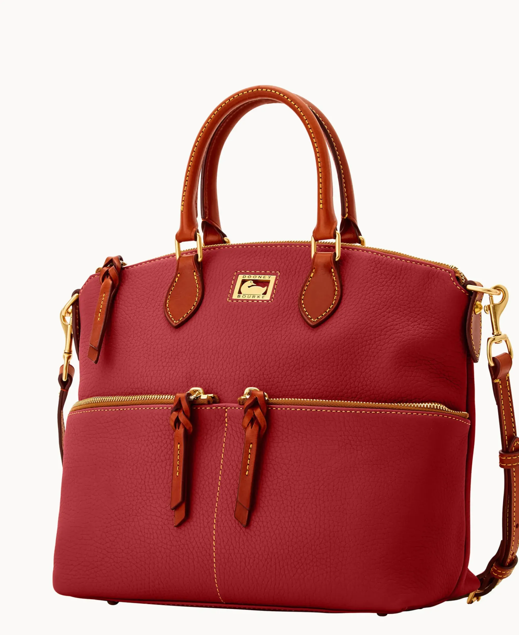 Dooney & Bourke Pebbled Leather|Shoulder Bags<Dillen Double Pocket Satchel Red