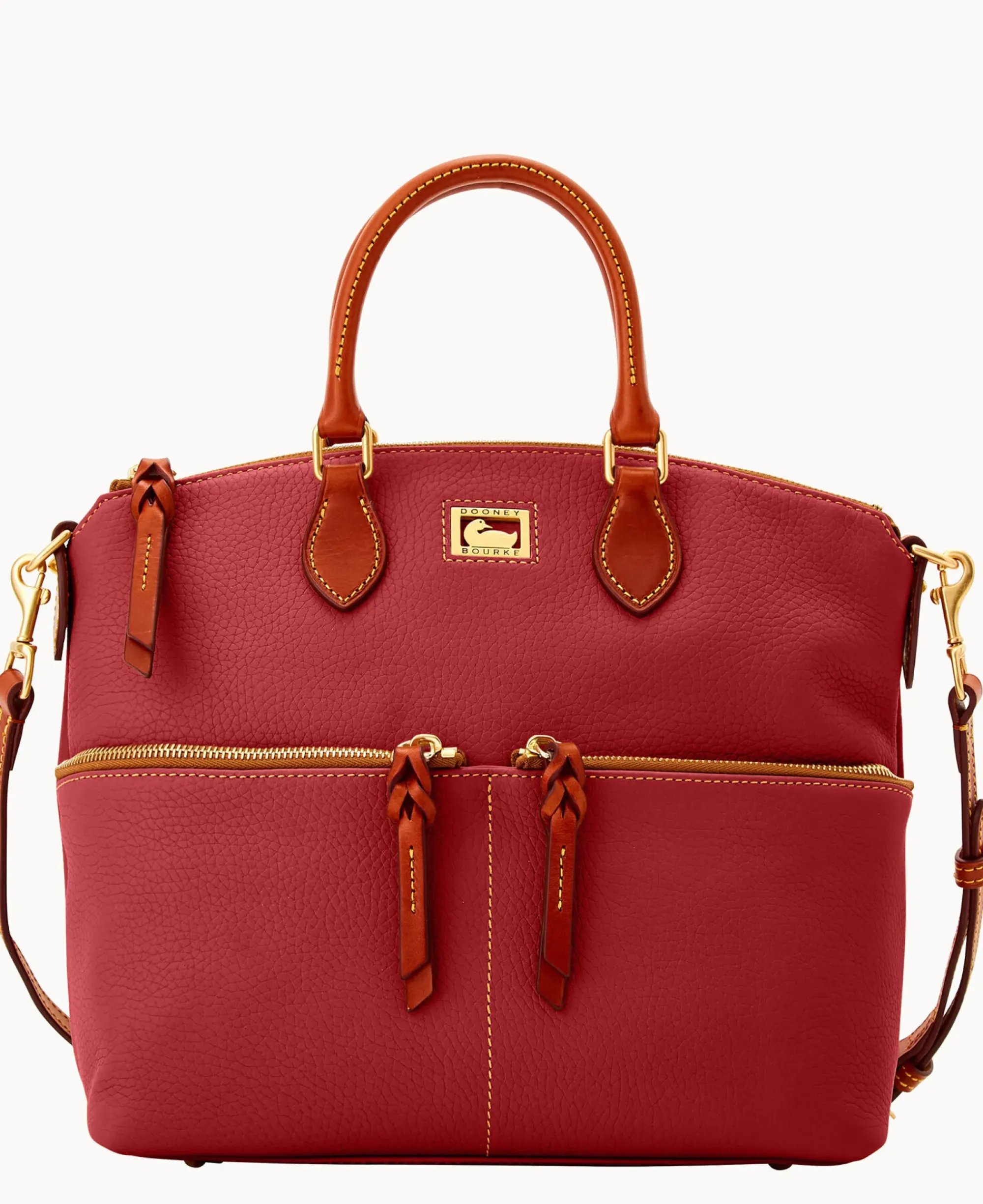 Dooney & Bourke Pebbled Leather|Shoulder Bags<Dillen Double Pocket Satchel Red