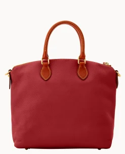 Dooney & Bourke Pebbled Leather|Shoulder Bags<Dillen Double Pocket Satchel Red