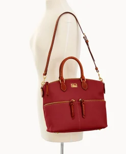Dooney & Bourke Pebbled Leather|Shoulder Bags<Dillen Double Pocket Satchel Red