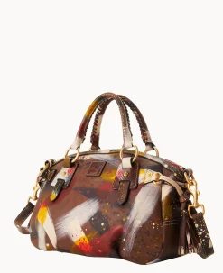 Dooney & Bourke Textured Leather|Shoulder Bags<Florentine Dipinta Medium Mail Satchel Brown Tmoro