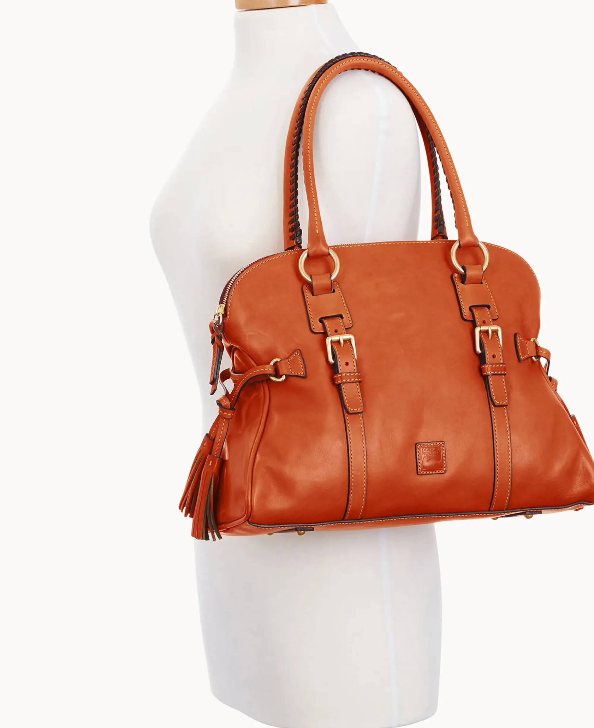 Dooney & Bourke The Florentine Collection|Picnic in the Park<Florentine Domed Buckle Satchel Natural