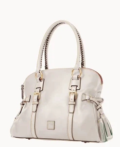 Dooney & Bourke The Florentine Collection|Picnic in the Park<Florentine Domed Buckle Satchel Ecru