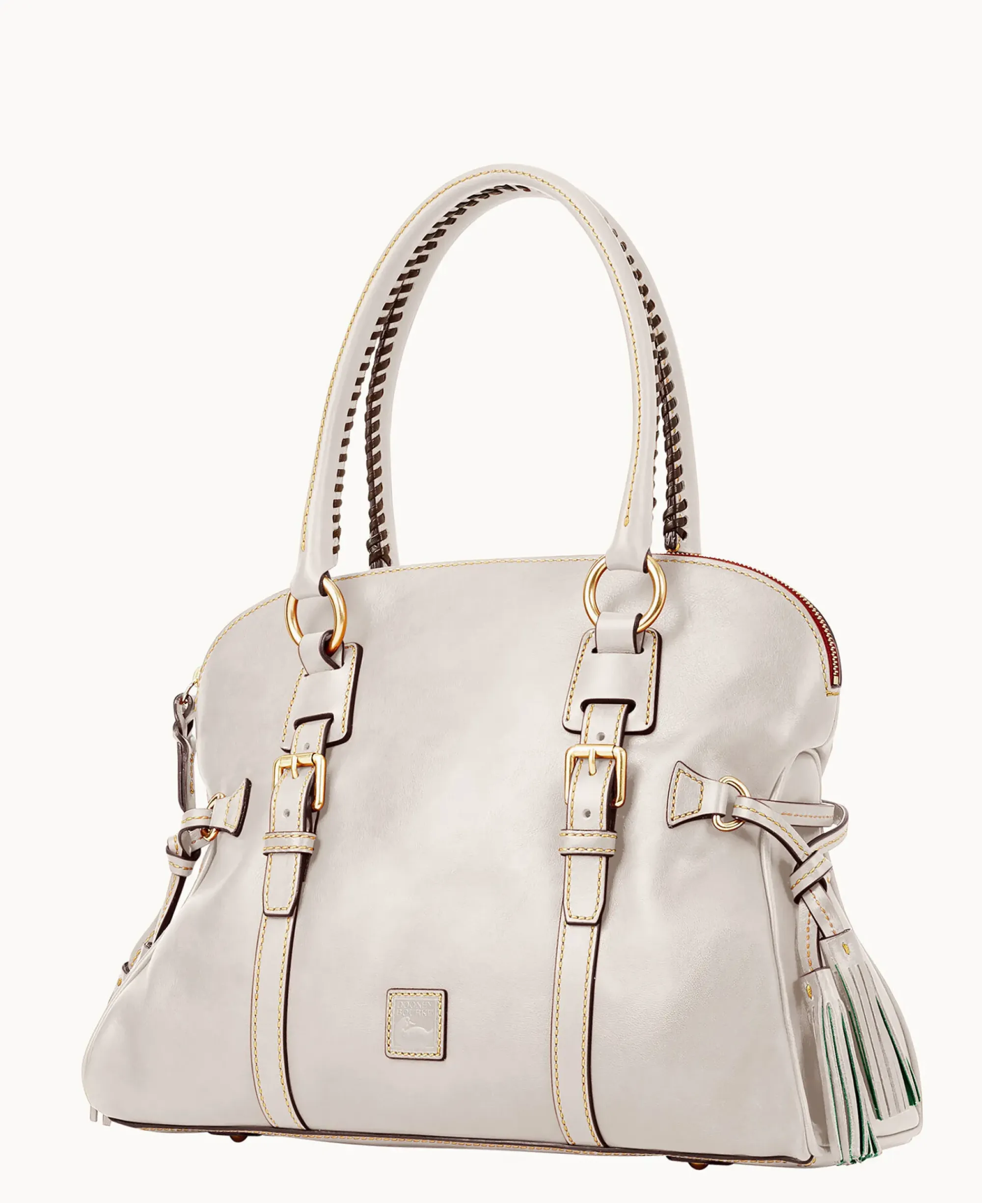 Dooney & Bourke The Florentine Collection|Picnic in the Park<Florentine Domed Buckle Satchel Ecru
