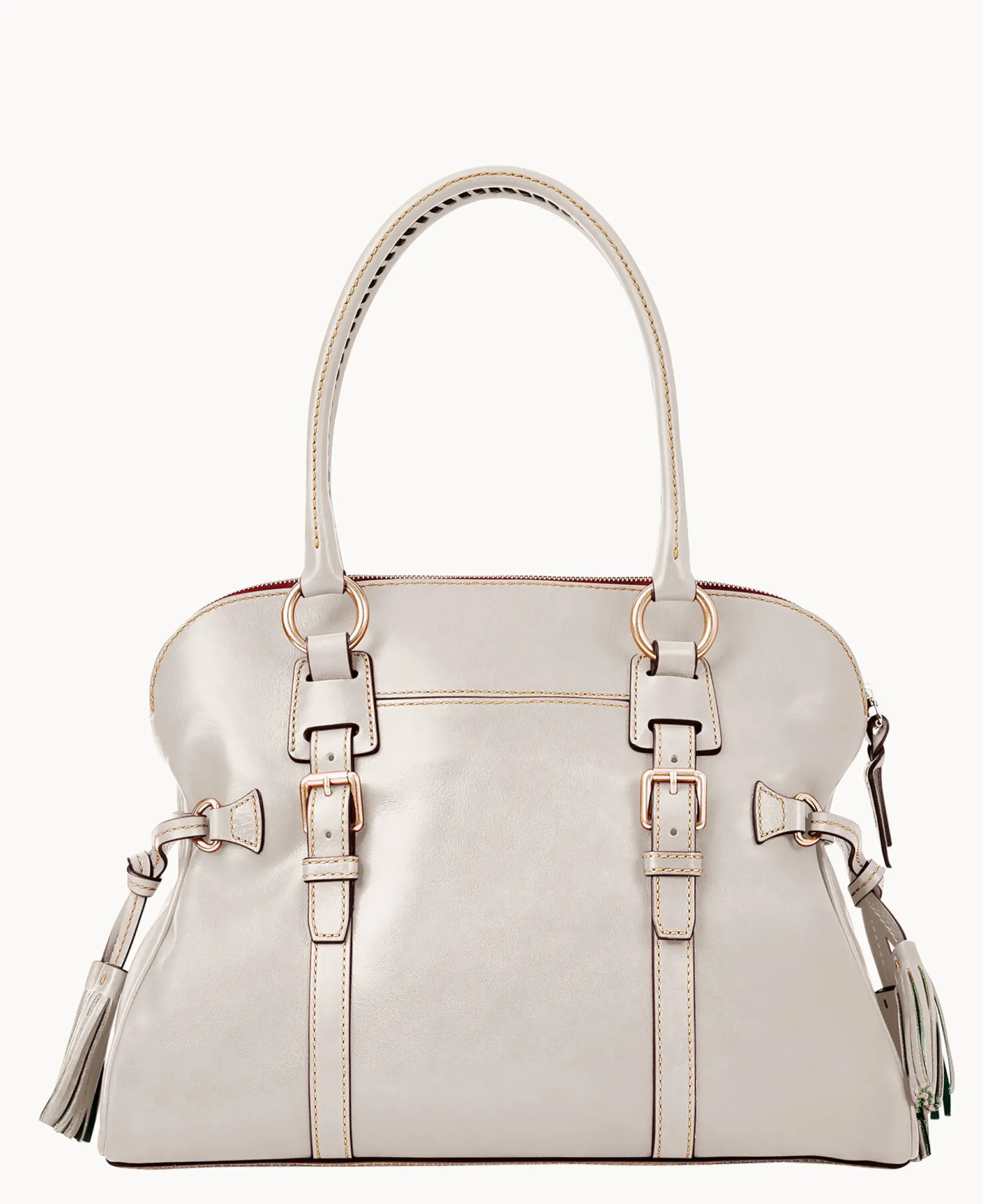 Dooney & Bourke The Florentine Collection|Picnic in the Park<Florentine Domed Buckle Satchel Ecru