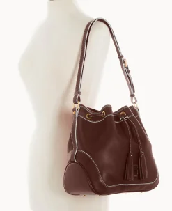 Dooney & Bourke The Florentine Collection|Smooth Leather<Florentine Drawstring Chestnut