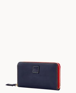 Dooney & Bourke The Florentine Collection|Grab and Go<Florentine Large Zip Around Wristlet Navy
