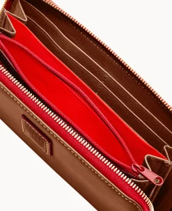 Dooney & Bourke The Florentine Collection|Grab and Go<Florentine Large Zip Around Wristlet Chestnut