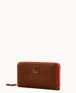 Dooney & Bourke The Florentine Collection|Grab and Go<Florentine Large Zip Around Wristlet Chestnut